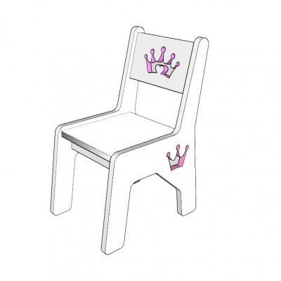 Krzesło z koroną Premium- kolor dekoru do wyboru