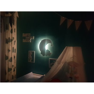 Lampka nocna Księżyc z chmurką  z imieniem LED na baterie