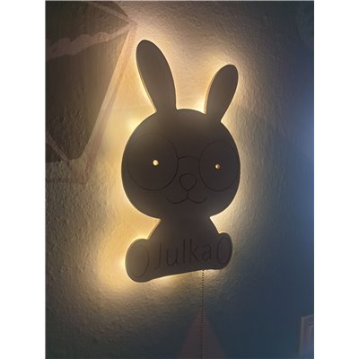 Lampka nocna króliczek z imieniem LED na baterie